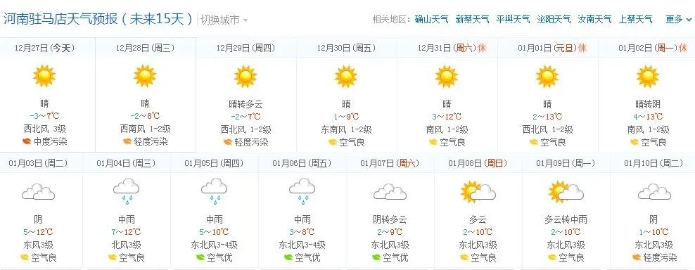 驻马店天气(驻马店天气预报今明后三天) 驻马店天气(驻马店天气预报今明后三天)